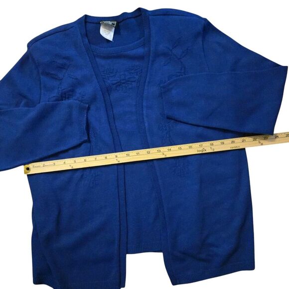 Vintage Southern Lady Large Sweater USA Purple Cottage Core Floral Easter Spring - Picture 9 of 9